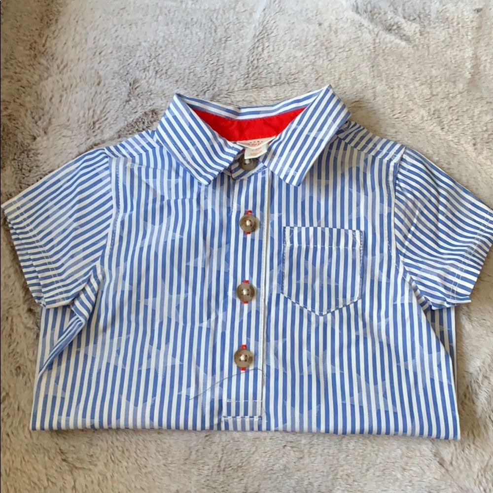 Blue and White Boy Onesie